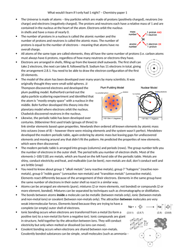 AQA Triple/Trilogy Chemistry Paper 1 Revision One Night Left | Teaching ...