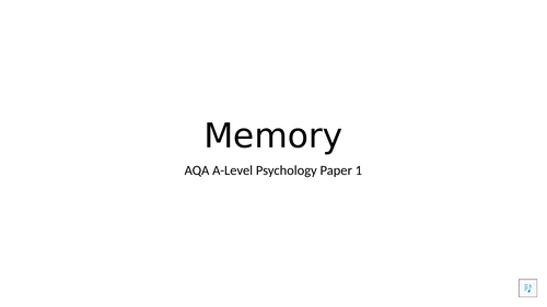 AQA A-Level Psychology Memory Revision