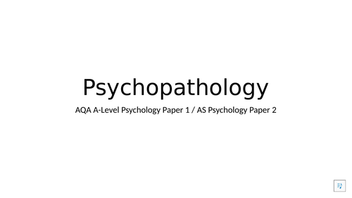 AQA AL Psychology Psychopathology Revision