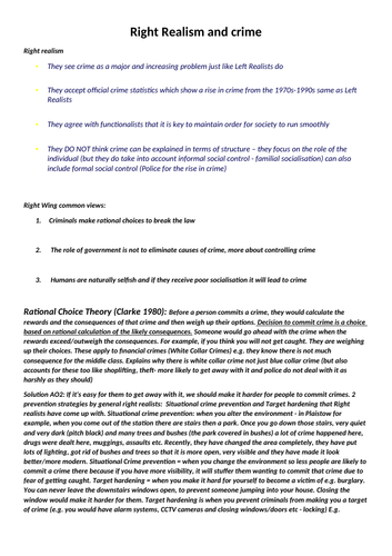 Left Realism&Right Realism view on Crime