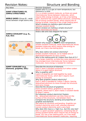 Structure and Bonding Revision Questions