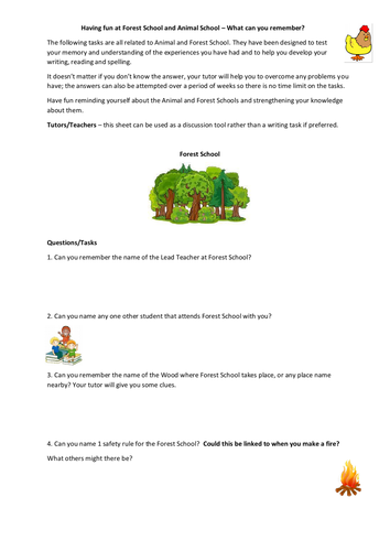 Forest School and Animal School Questions