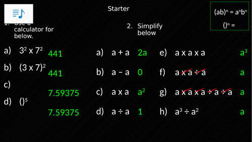 Index Laws