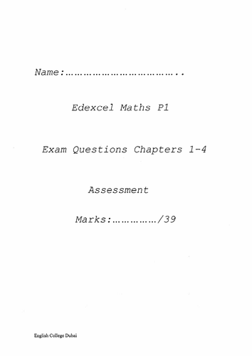 Assessment Paper International P1 Curriculum