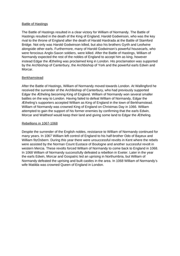 Was William in control by 1087?