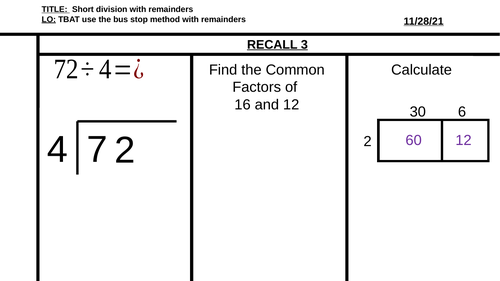 Division With Remainders Teaching Resources