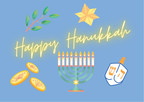 Hanukkah Poster/Judaism/Jewish/Diversity/World Holdiays/Chanukah