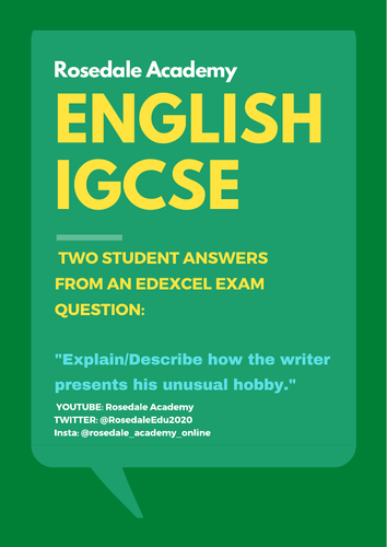 GCSE/IGCSE 9-1 Language B ~ "Explain how the writer..." Question Practice with TOP TWO Model Answers
