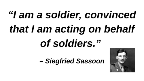 To Any Dead Officer (Up the Line to Death) - Siegfried Sassoon