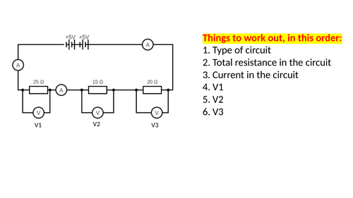 Series and Parallel circuits - values to work out VIR