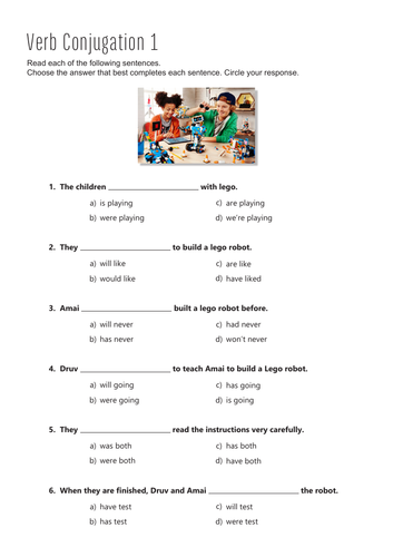 Verb Conjugation - Tense and Plural Nouns