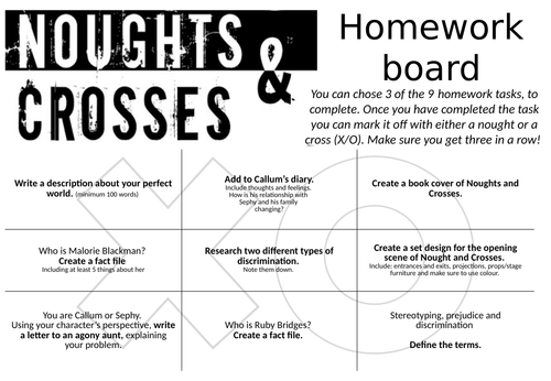 Noughts and Crosses board