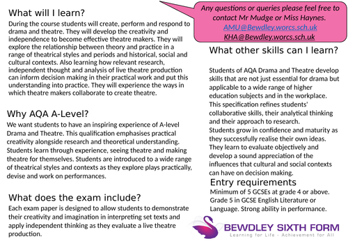 AQA A-Level handout (OPEN EVENINGS)