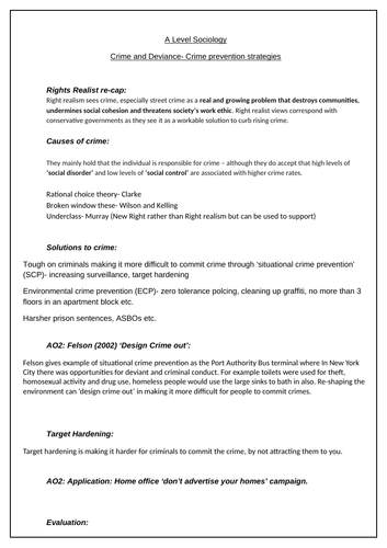 Crime Prevention and Crime Control