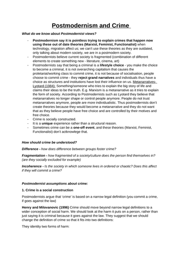 Postmodernism & Social Interactionism