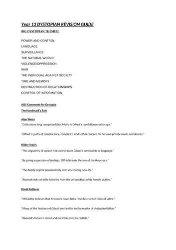 A* English Lit - Dystopia Critics (A05)