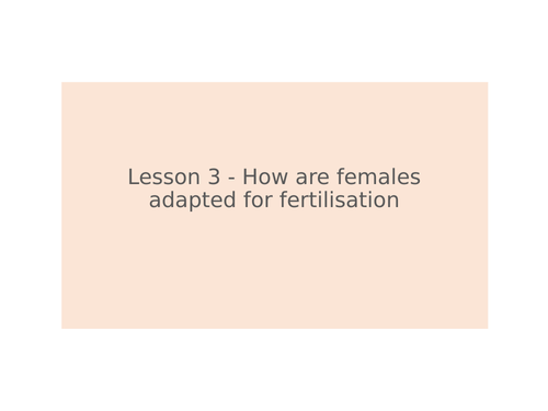 KS3 Science | 3.10.2 Human Reproduction - Lesson 3 - Female adaptations FULL LESSON