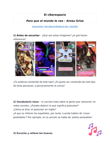 AS El ciberespacio - las redes sociales: Spanish song on the topic of social media