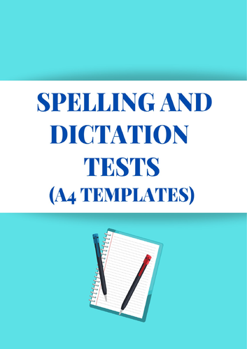 Spelling/Dictation/Test Templates/Vocabulary/Sentences/ELL/ESL/EFL