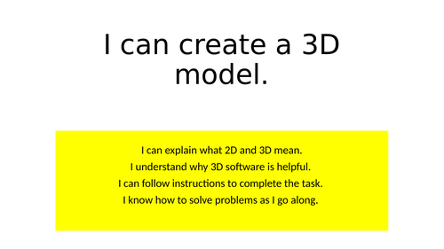 2 x Computing lessons, 3D models using Toytheatre