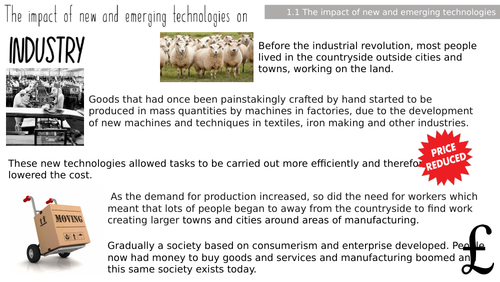 EDEXCEL Design & Technology GCSE The impact of new and emerging technologies on Industry