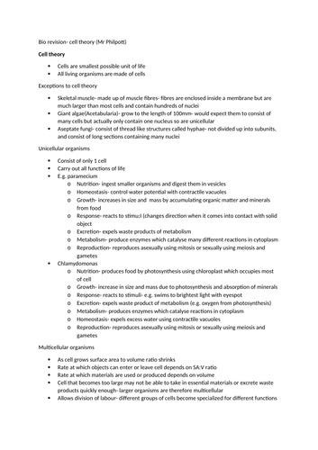 IB biology topic one- cells and membranes