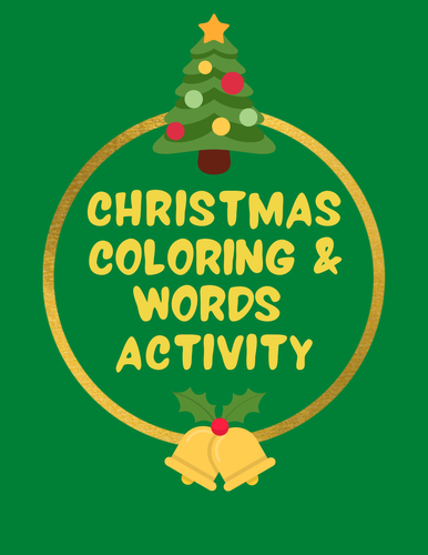 Christmas Coloring and Words Activity/Winter Holidays/World Holidays