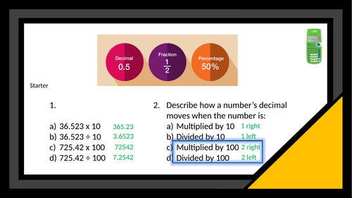 Decimals Fractions Percentages