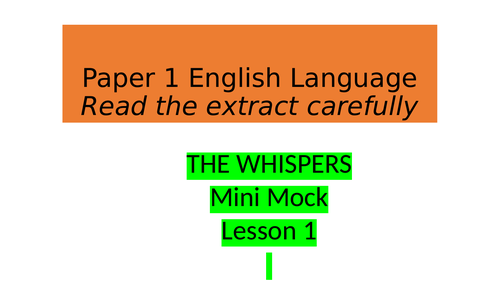 English language paper 1 - Reading - PPT and Extract