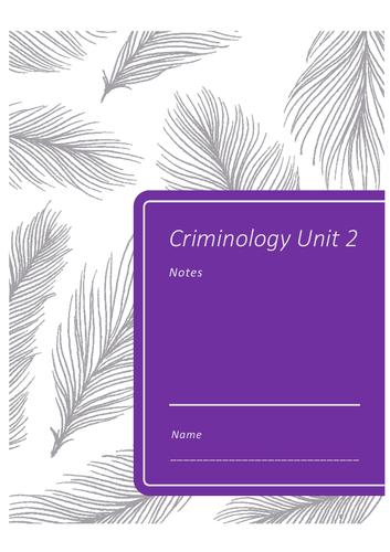 WJEC Criminology Unit 2 booklet