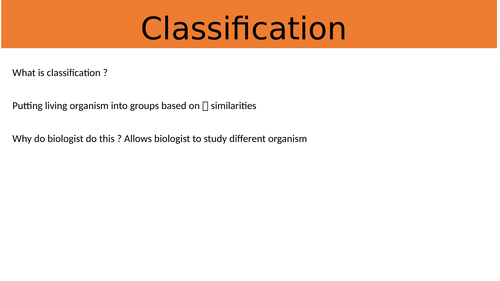 Classification of organisms -KS4
