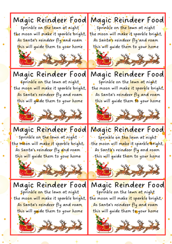 Reindeer Food Tag