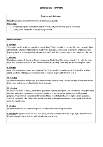 Quality control and quality assurance - OCR GCSE 9-1
