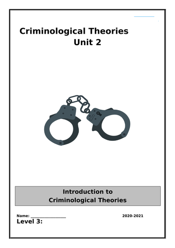WJEC Applied Certificate in Criminology - Unit 2 - Introductory Booklet