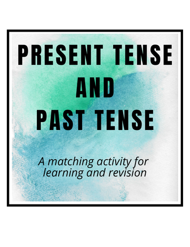 Present Tense/Past Tense/Present and Past Tenses/Grammar/Matching Activity