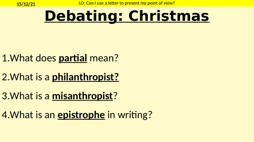 Christmas Debate