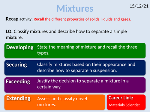 Exploring Science 7E- Mixtures and Separation