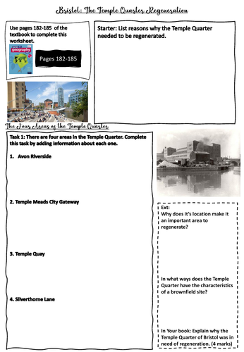 Bristol Temple Quarter Regeneration Work booklet- AQA GCSE Geography