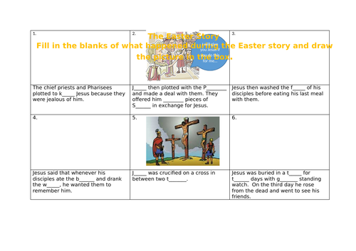 Easter Story Comic Strip