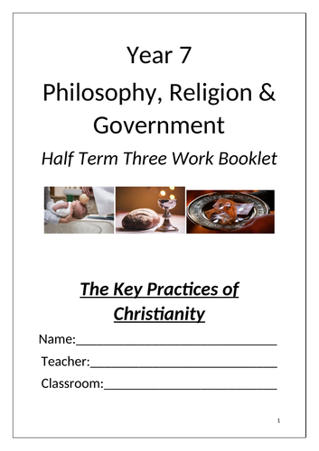 KS3 RE - Christian Practices - 7 Lessons - SOW, PPTs, Booklet and KO