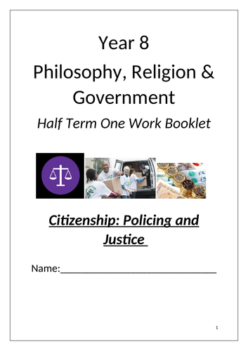 KS3 Citizenship: Policing and Justice - 6 Lessons with booklet, PPTs, SOW and KO