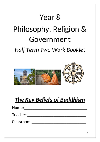 KS3 RE: Buddhist Beliefs - 7 Lessons with Booklet, PPTs, SOW and KO