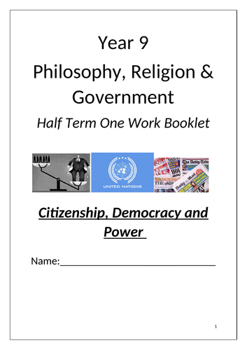 KS3 Citizenship: Democracy and Power - 6 Lessons with Booklet, PPT, SOW and KO