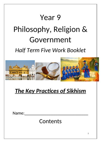 KS3 RE: Sikh Practices - 5 Lessons: Booklet, PPT, SOW and KO