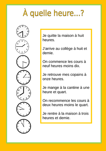 Dynamo 1 - Module 2 - Ta journée scolaire est comment? - Page 41 - Worksheet
