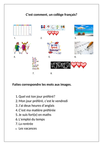 Dynamo 1 - Module 2 - C’est comment, un collège français? - Page 42 - Vocabulary