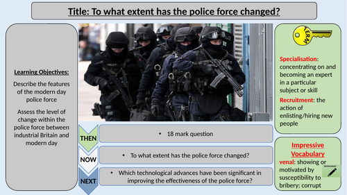 OCR GCSE History Crime and Punishment - Changes to the Modern Police Force