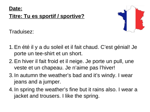 Dynamo 1 - Module 3 - Tu es sportif/-ve? - Page 60 - Grammar (Jouer)