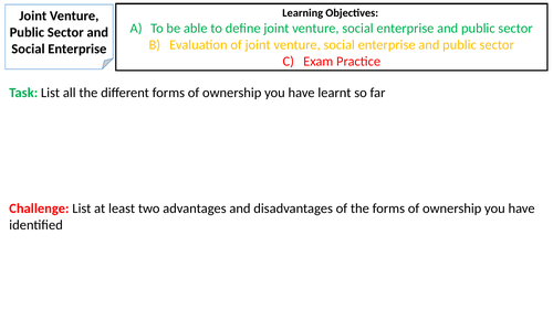 L18 - Joint Venture (0450 IGCSE Business)