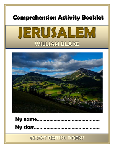 William Blake - Jerusalem - Comprehension Activities Booklet!